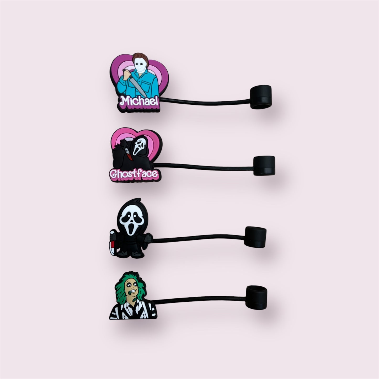 horror character straw toppers