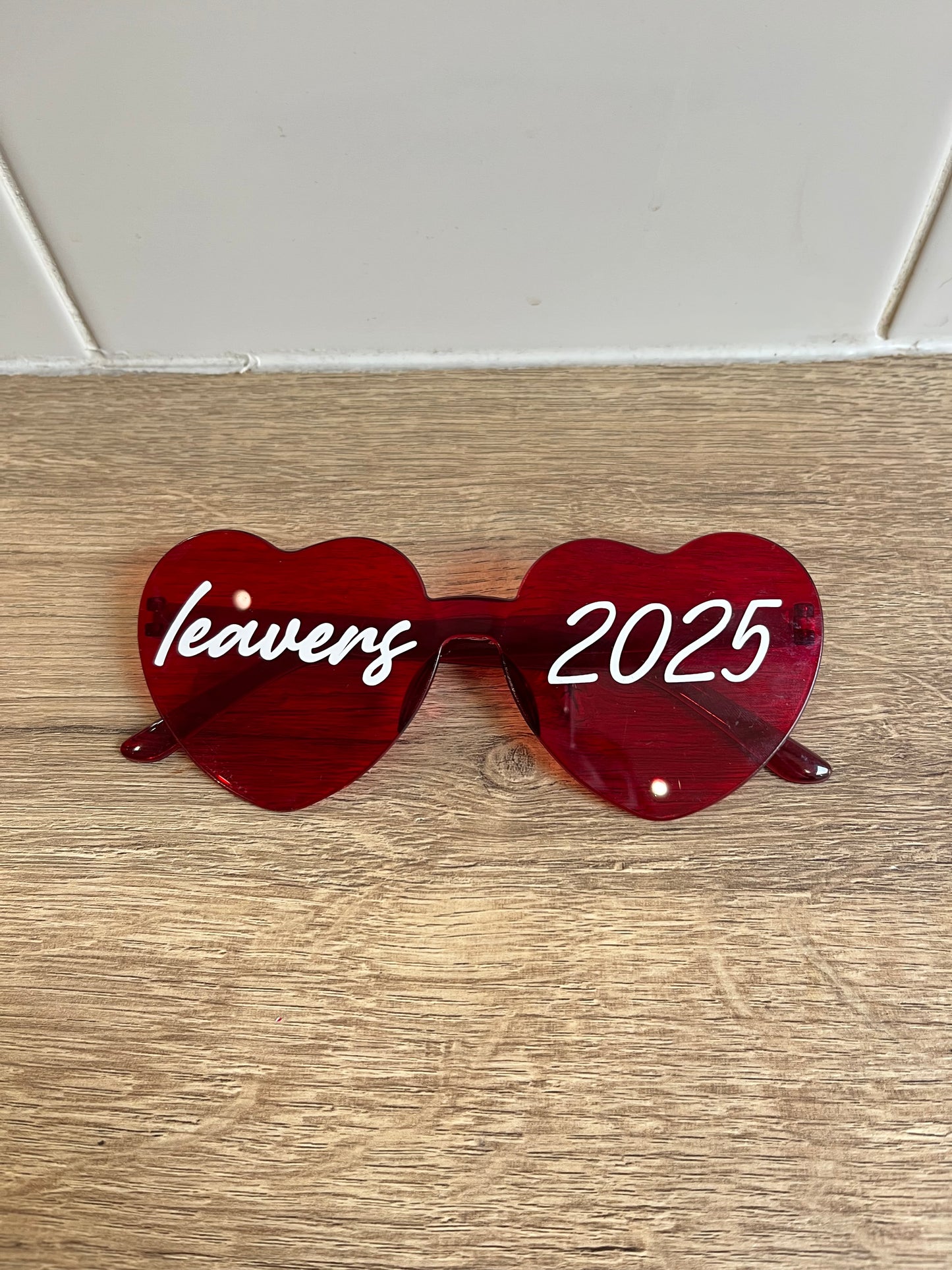 Leavers 2025 red heart glasses