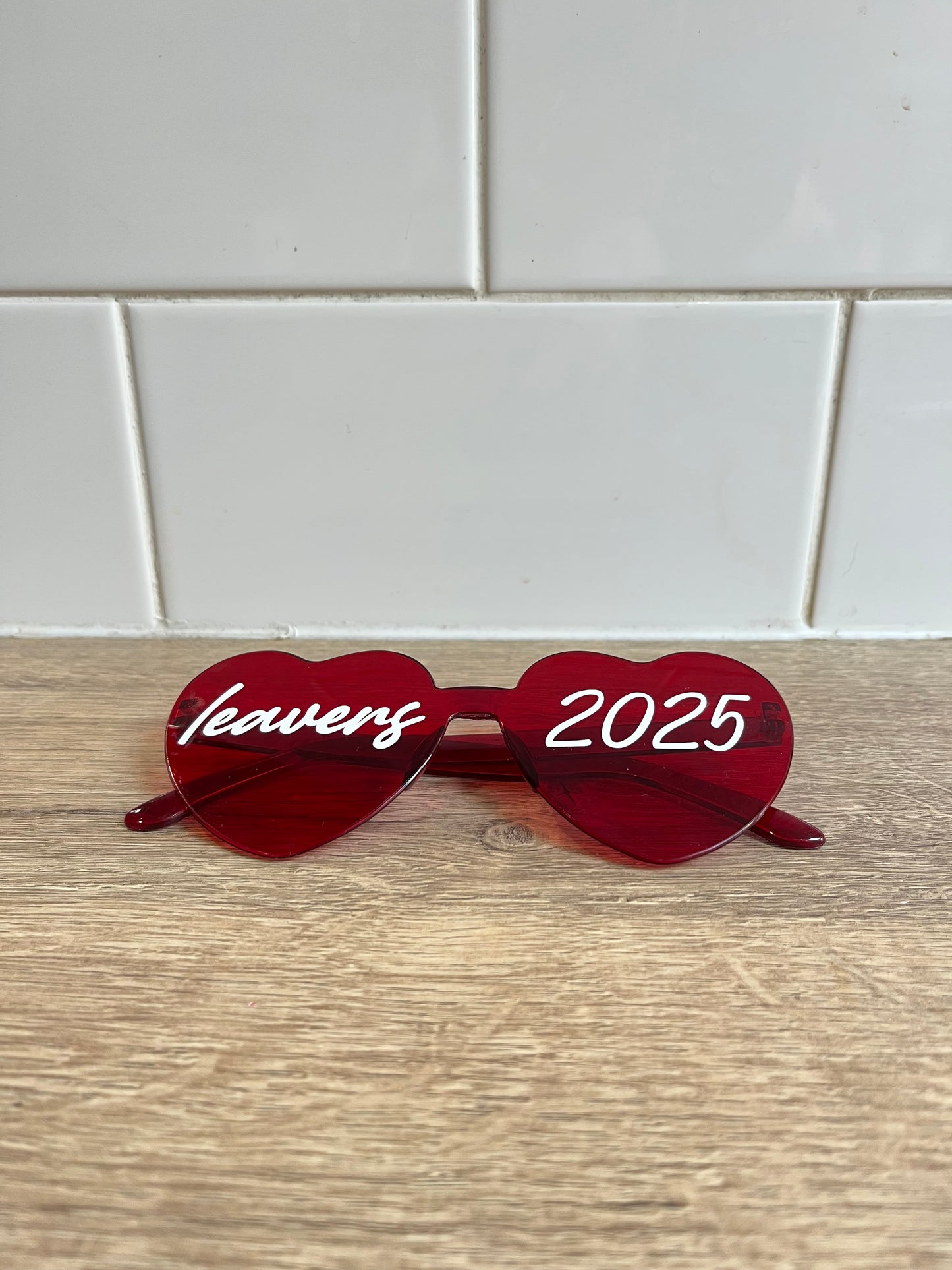 Leavers 2025 red heart glasses