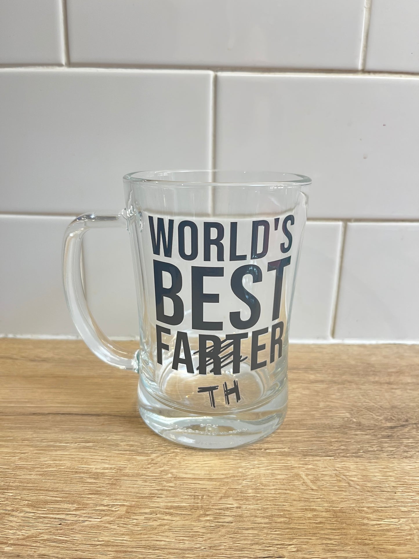 Worlds best father glass with handle