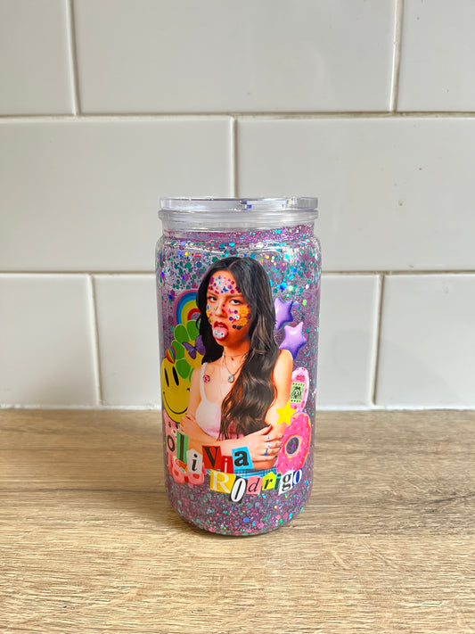 plastic snowglobe 16oz tumbler | choose your design and glitter