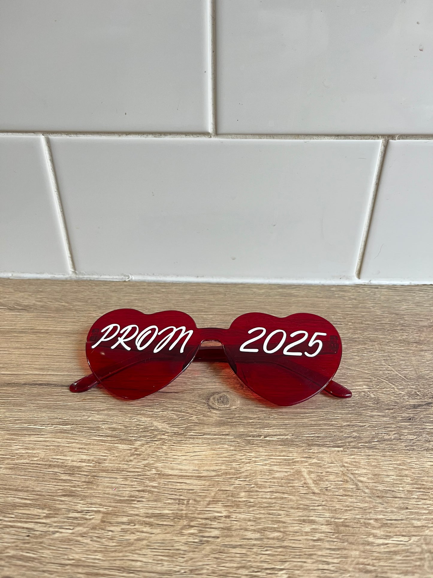 Prom 2025 red heart glasses